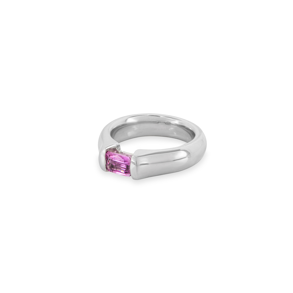 White Gold Pink Sapphire Ring 0.65ct